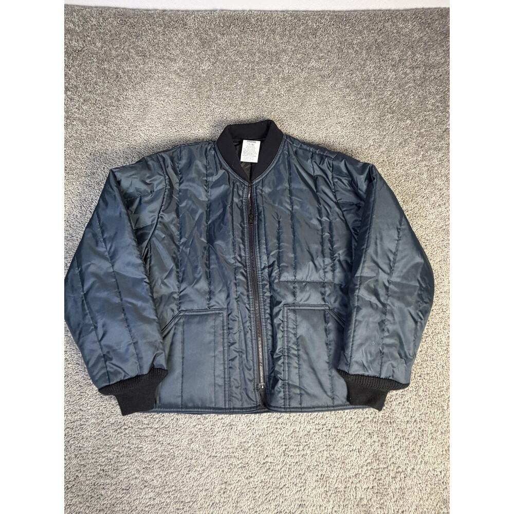 RefrigiWear Jacket Mens L Blue Bomber Insulated Quilted Lined Workwear 0925R